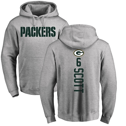 Green Bay Packers Ash #6 Scott J K Backer Nike NFL Pullover Hoodie